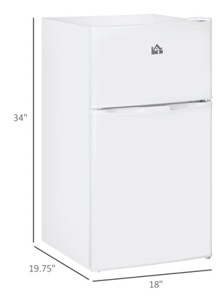 3.2 Cu.Ft Mini Fridge with Freezer, Compact Refrigerator with Adjustable Thermostat, White