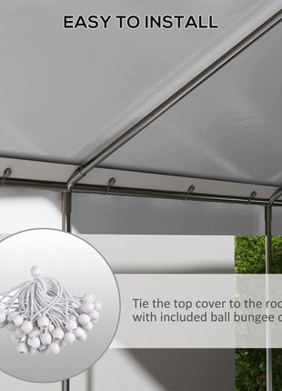 10 x 20ft Carport Roof, UV Resistant Canopy Replacement, Fits 84C-378V00 and 84C-206 Series, White