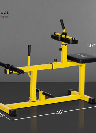 Adjustable Steel Seated Calf Raise Exercise Strength Training Gym Equipment, Yellow