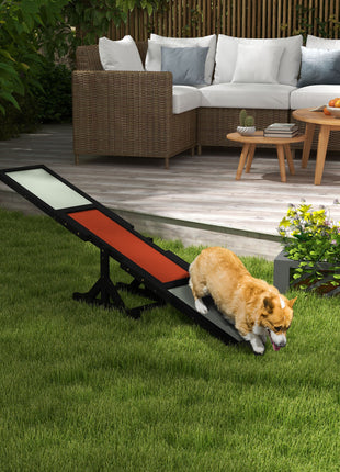 Wooden Dog Agility Seesaw for Training and Exercise, Black