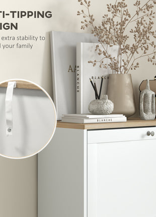 Modern Shoe Storage Cabinet with 3 Flip Drawers and Adjustable Shelves for 12-18 Pairs of Shoes, White