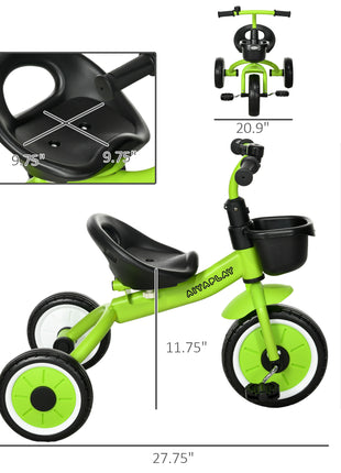 Tricycle for Kids Age 2-5, Toddler Bike for Children, Green