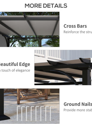 10' x 10' Patio Pergola with Weather-Resistant Steel Frame, Backyard Sun Shade Canopy Cover Shelter for Porch Party, Garden, Grill Gazebo, White