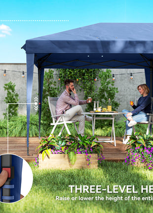 10' x 20' Pop Up Canopy Tent with 4 Sidewalls, Instant Gazebo with Carry Bag for Garden, Patio, Blue