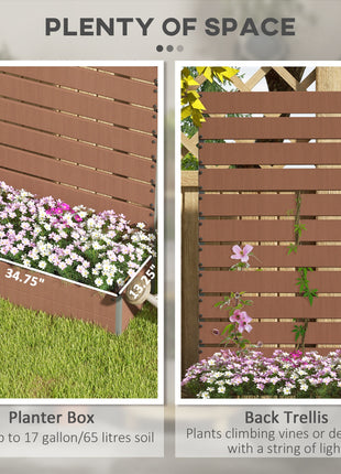 Trellis Planter for Climbing Plants, Raised Garden Bed with Trellis, Planter Box for Outdoor Garden, Light Brown