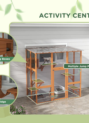 Catio Cat Window Box Outside Enclosure with Bridge Platforms