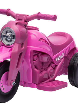 Ride On Motorcycle, 6V Ride on Bubble Car, 3 Wheeled Electric Motorcycle for Kids w/ LED Headlight, Music, Pink
