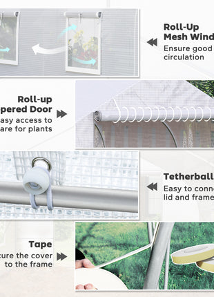 Walk In Tunnel Greenhouse, Portable Outdoor Plant House with Roll Up Doors