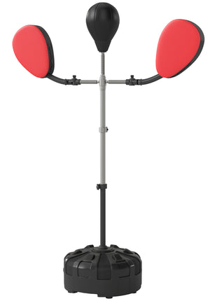 Boxing Bag with Stand, Adjustable Height Punching Speed Bag with 2 Target Arms, for Training, Exercise, Black