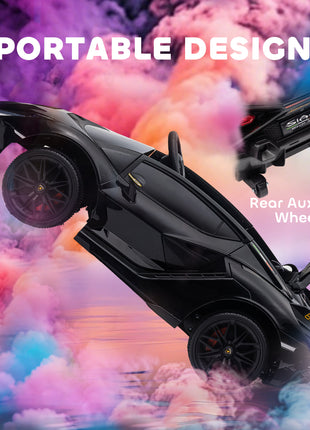 12V Lamborghini SIAN Licensed Electric Car for kids with Remote Control, Horn, Music, & Headlights, Black
