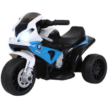 6V 3 Wheeled Electric Motorcycle, Kids Motorcycle Licensed BMW with Headlight, Music, Blue