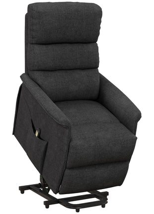 Power Lift Chair for Seniors, Electric Lift Recliner Chair with Remote Control, Side Pockets for Living Room, Black