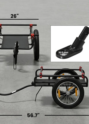 2-In-1 Bike Cargo Trailer & Wagon Cart, Multi-Use Bicycle Trailer with Quick Release 16" Pneumatic Wheels, Kickstand
