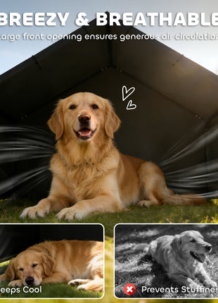 Dog Shade Shelter Outdoor, Dog House Outside with Canopy, Pet Tent for Small Medium Large Breeds
