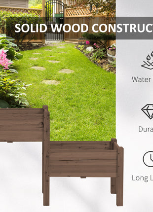 73" x 18" x 32" 3 Tier Raised Garden Bed w/ Three Elevated Planter Box for Vegetables, Herb and Flowers, Coffee