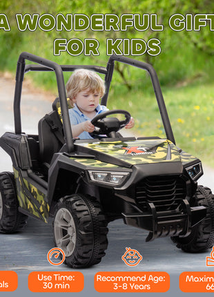 12V Kids Electric Car with Parent Remote Control, Spring Suspension, Soft Start, Music, LED Light, Safety Belt, Green