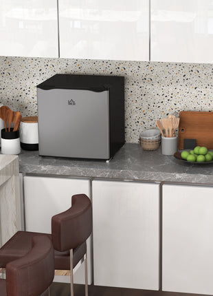 1.1 Cu.Ft Countertop Mini Freezer, Compact Upright Freezer with Removable Shelves, Silver
