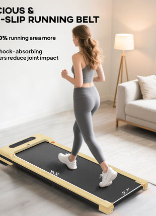 2.5HP Walking Pad, Under Desk Treadmill with Remote Control, Transport Wheels and LED Display for Home Gym Office