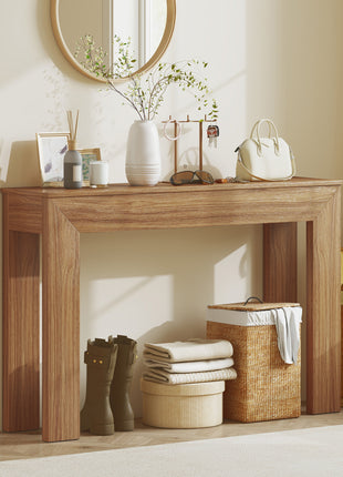 Modern Console Table, 47" Narrow Entryway Table, Walnut