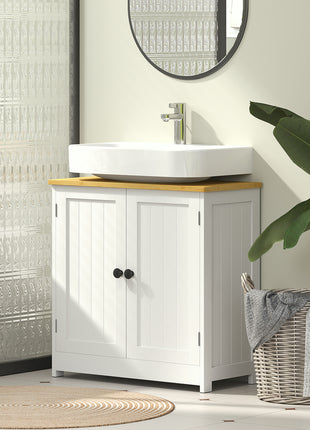 Bathroom Vanities Under Sink Storage Cabinet Cupboard with 2 Doors, 23.5" x 11.75" x 24", White