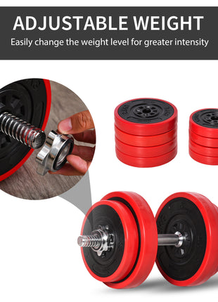 Adjustable Dumbbell Set, 44lbs Convertible to Barbell Weight Set for Home Gym Women and Men Weight Lifting Training
