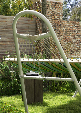 Hammock Stand, Portable Adjustable Steel Frame Hammock Stand, Weather Resistant, 10.3', 550 lbs. Capacity, White