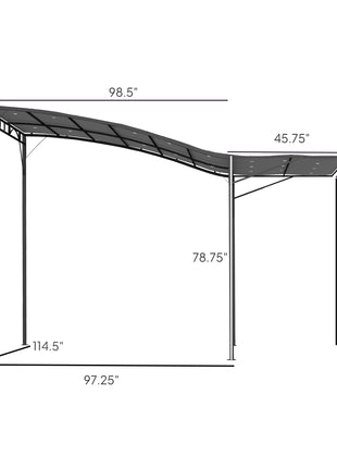 10' x 8' Outdoor Pergola and Patio Gazebo for Garden, Camper, Deck, Doors and Windows, Dark Gray