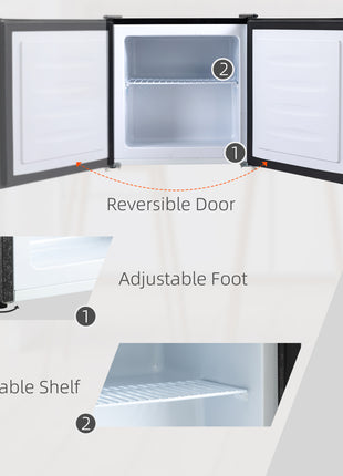 Mini Freezer Countertop, 1.1 Cu.Ft Compact Upright Freezer with Removable Shelves, Reversible Door for Home, Dorm, Apartment and Office, Black