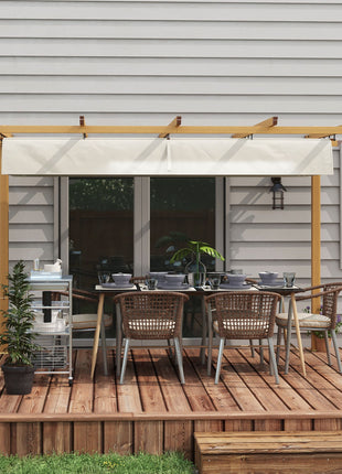 10' x 13' Retractable Pergola Canopy, Aluminum Pergola Sun Shade Shelter for Garden, Patio, Backyard, Deck, Cream