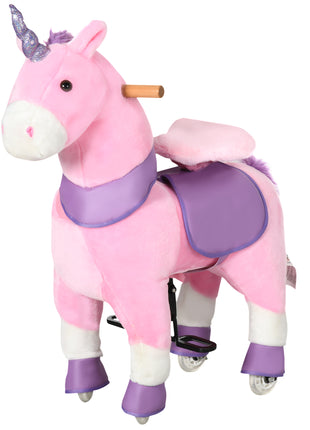 Ride On Real Walking Unicorn with Sparkly Horn, Soft Plush Ride On Rocking Horse Bearing 176lbs, Imaginative Interactive Toy for Kids, Unicorn Gifts