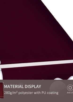 6' Drop Arm Manual Retractable Window Awning Sun Shade Shelter for Patio Balcony Outdoor, Aluminum, Wine Red