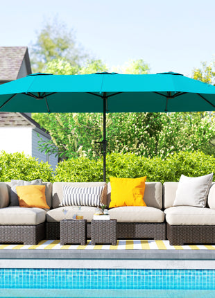 13 ft. Extra Large Patio Umbrella with Easy Crank Handle, Vents for Outdoor, Patio, UPF30+, Navy Blue