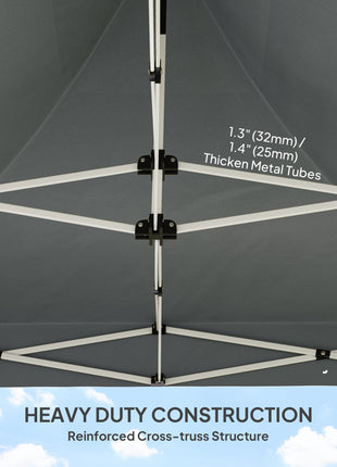 10' x 10' Heavy Duty Pop Up Canopy Tent with Sidewall, UPF50+ Instant Sun Shelter with Storage Pockets, Gray
