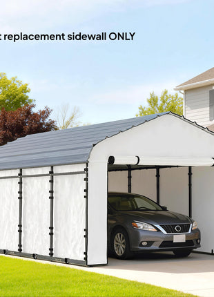 Carport Replacement Sidewall Panel for 10' x 15' Carports, UPF50+ Waterproof Replacement Side Wall Cover, White