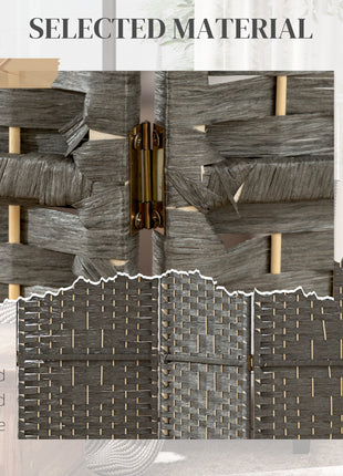 4 Panel Room Divider, Folding Screen, 5.6', Dark Gray