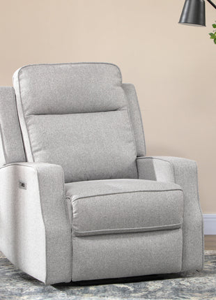 Electric Power Recliner, Wall Hugger Armchair with USB Charging Station, Sofa Recliner with Linen Upholstered Seat and Retractable Footrest, Gray