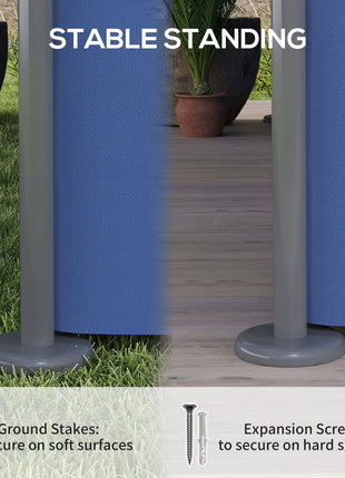 10' x 13' Double Roof Patio Gazebo, Outdoor Gazebo with Curtains, for Garden, Lawn, Backyard and Deck, Dark Blue