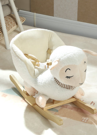 Baby Rocking Horse, Sheep Rocking Horse with Lullaby Song for Toddlers 18–36 Months, White