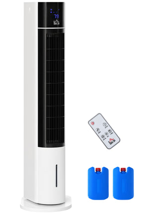 42" 3-In-1 Air Cooler, 52° Oscillating Portable Swamp Cooler with Humidifier, 3 Modes, 3 Speeds, 12H Time, White
