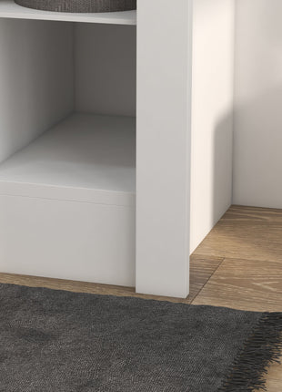 71" Shoe Storage Cabinet with 3 Heights of Open Cubes for 36 Pairs, Narrow Shoe Organizer, White
