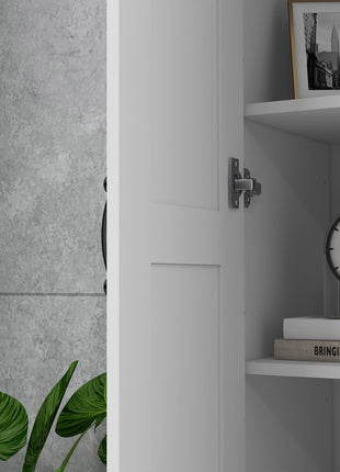 White Storage Cabinet with Adjustable Shelves and Tall Design, for Kitchen Storage , Perfect for Home Use and Family Organization