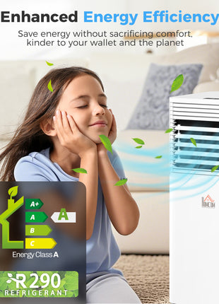 8000 BTU Mobile Air Conditioner for Cooling and Dehumidifying, Remote Control, 24H Timer, LED Display, White