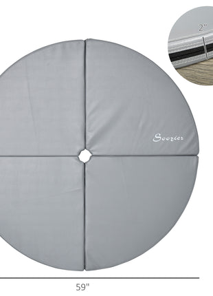 Pole Dance Mat, 2"T x 5'W Folding Pole Crash Mat for Home, Lightweight and Foldable, Gray