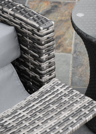 Outdoor Wicker Swivel Recliner Chair, Reclining Backrest, Lifting Footrest, 360° Rotating Basic, Water Resistant Cushions for Patio, Gray