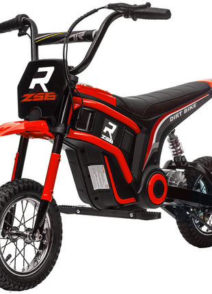 Kids Electric Dirt Bike, 24V 350W, 12-inch, Up to 15 MPH, Red