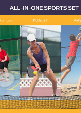 All-in-1 Badminton Set, Height Adjustable for Pickleball, Volleyball, Badminton, Backyard, Beach, Driveway Game