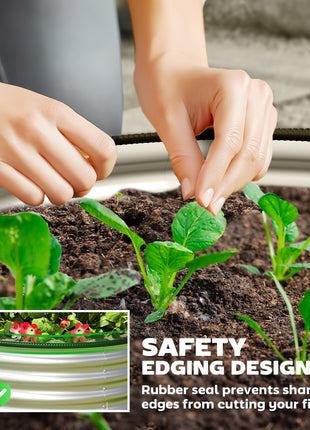 Set of 2 Raised Garden Bed, Metal Planter Box with Safety Edging, Easy-to-assemble Stock Tank 3'x3'x1.4' Silver