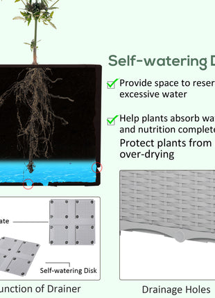 4-Piece Raised Garden Bed with Legs, Self-Watering Planter Box Raised Bed to Grow Flowers, Herbs & Vegetables, Gray