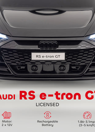Licensed Audi RS e-tron GT 12V Ride On Car Truck for Kids, Electric Car Ride On Vehicle w/Parent Remote Control, Music, Lights, for Toddlers, Black