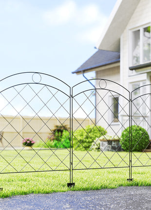 4 Pack Garden Fencing for Yard, Decorative Fence Panels as Flower Edging, Circle